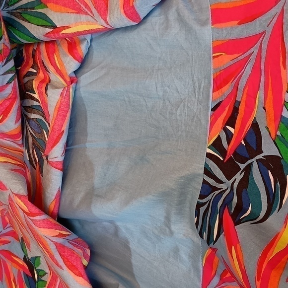 Tabitha Brown X Target 100% Cotton Tiered Tropical Print Skirt in Blue & Red-1X - Picture 6 of 8